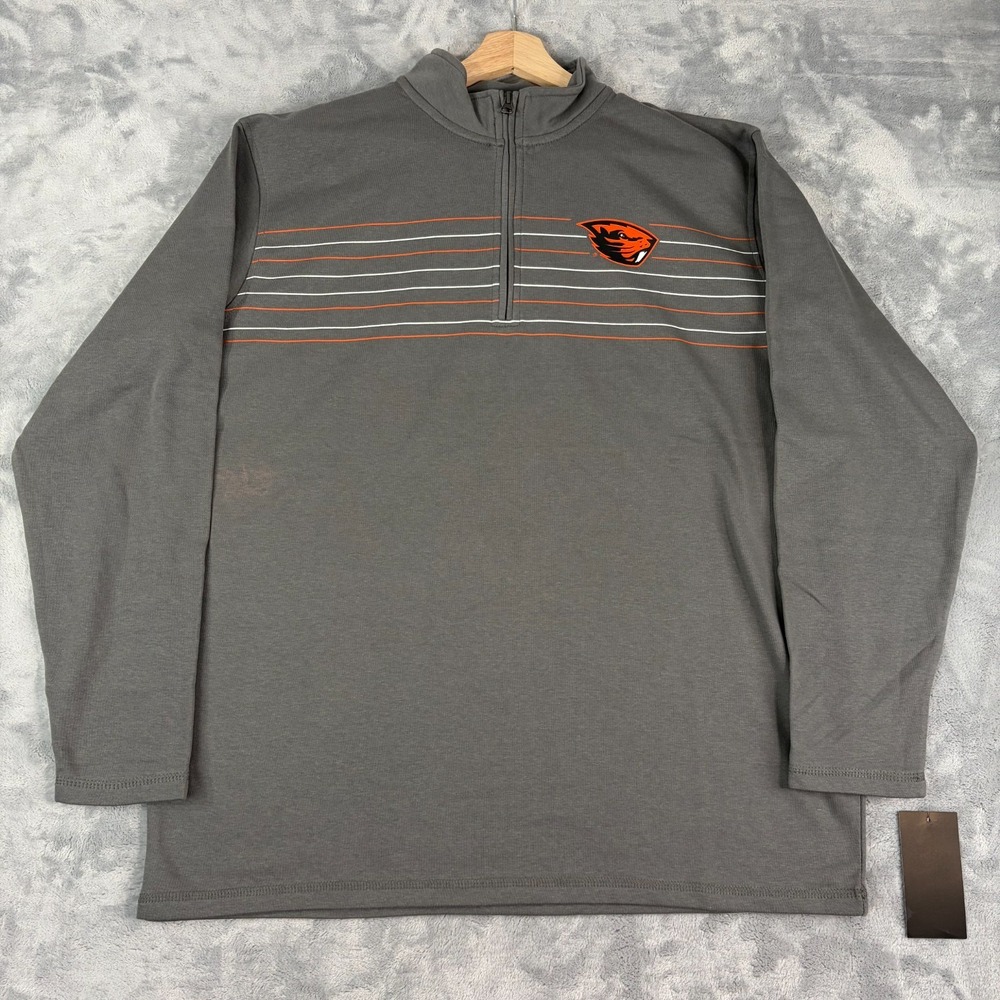 Oregon State Beavers 1/4 Zip Pullover Mens XL Captivating Gray NWT